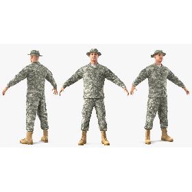 US Army Soldier Camo T-Pose 3D model